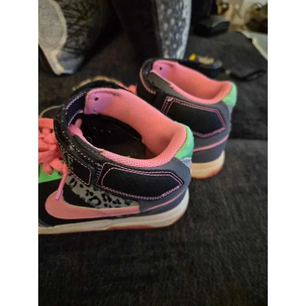Nike Air Morgan Pink Green and Leopard Grey Womens Size 4.5 Youth  USED Rare